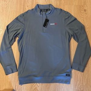 Travis Matthew Shirt Men’s Large Newport Grey 1/4 Zip Fleece Activewear Golf NWT